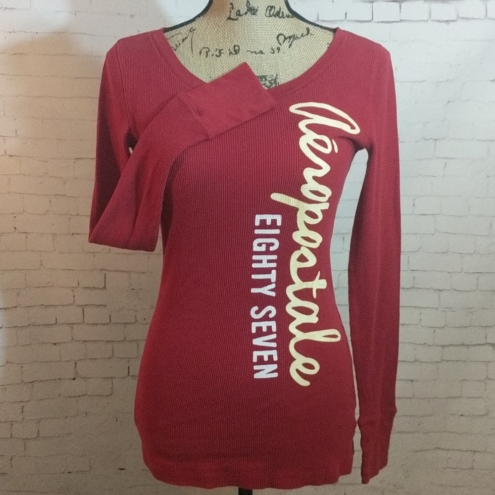 AEROPOSTALE Lightweight Waffle Print Shirt